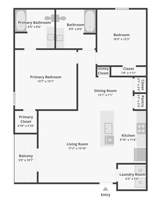 2-Bedroom Floorplan B-2